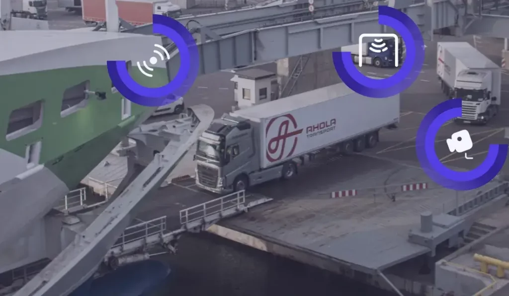 Computer Vision Solution for Transportation where truck is driving on cargo ship